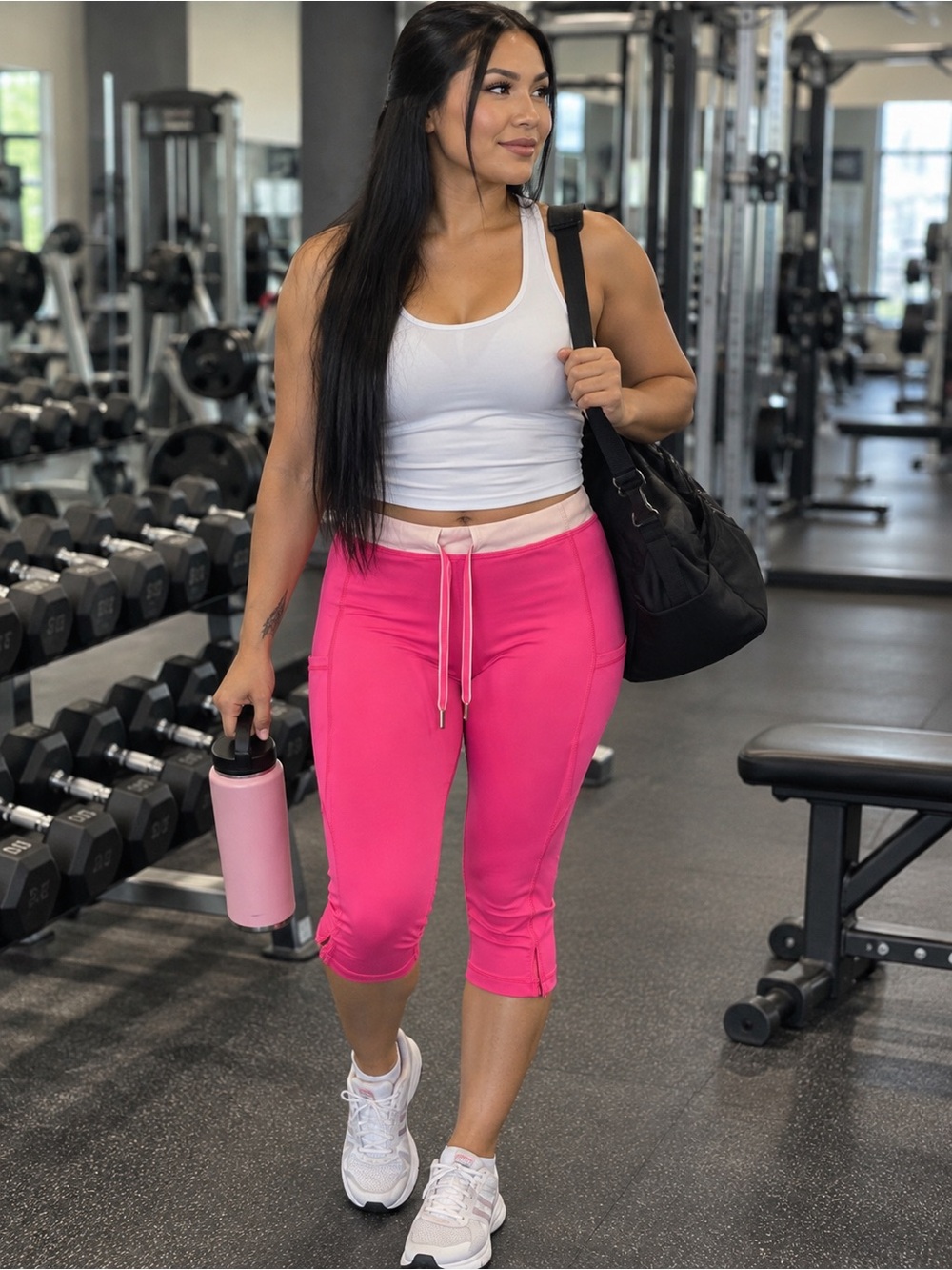 lululemon Hot Pink Athleisure Cropped Leggings w/ Pockets – Size 8